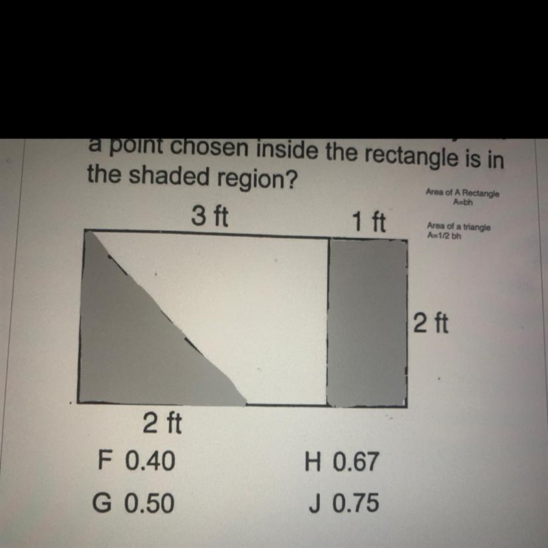 What is the approximate probability thata point chosen inside the rectangle is inthe-example-1