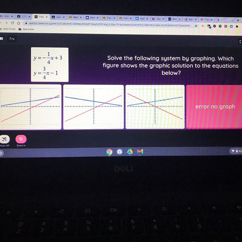 Solve the following system by graphing. Whichfigure shows the graphic solution to-example-1