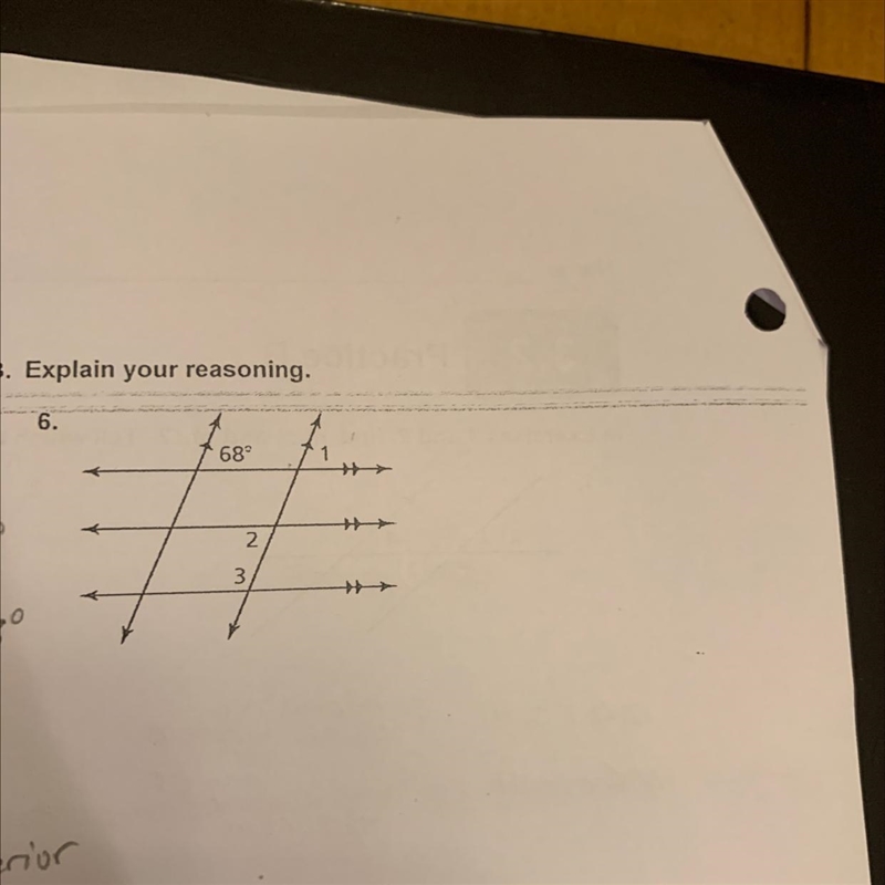 I have to find measures of angles 1, 2, and 3 and then explain my reasoning using-example-1