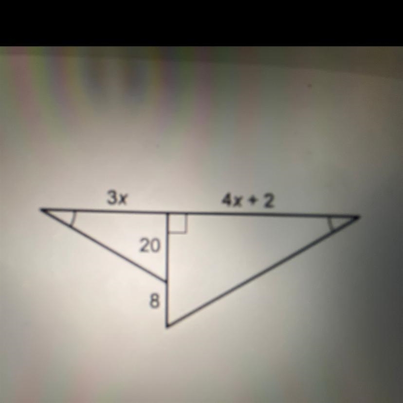 The two triangles are similar. What is the value of x?-example-1