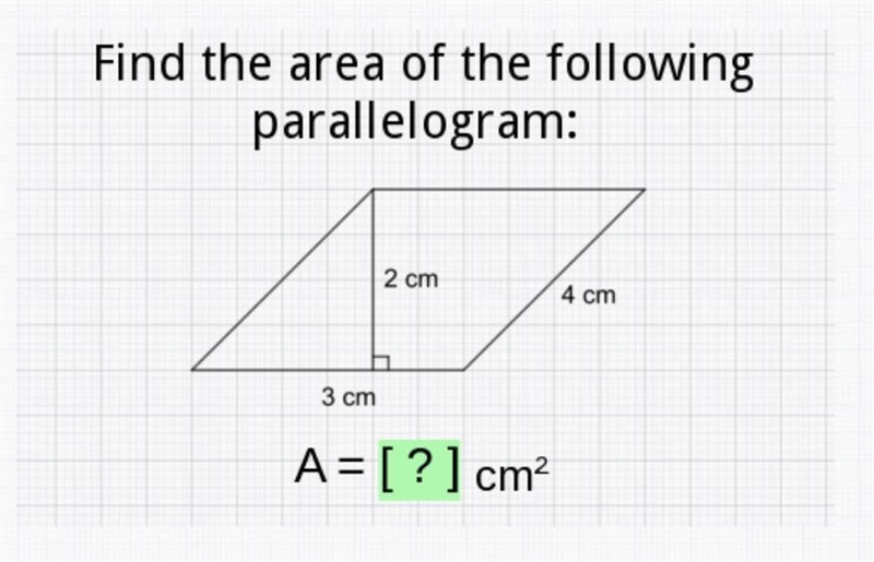 Find the area of the following parallelgram-example-1