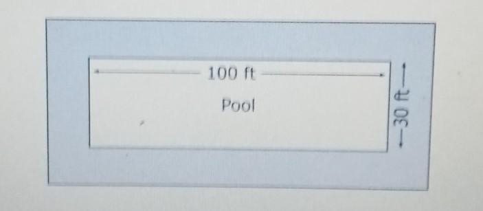 The figure shows a walkway around a swimming pool. The width of the walkway is 4 1/2 ft-example-1