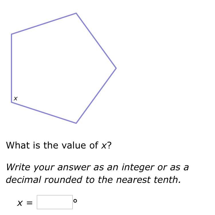 What is the value of x?Write your answer as an integer or as a decimal rounded to-example-1