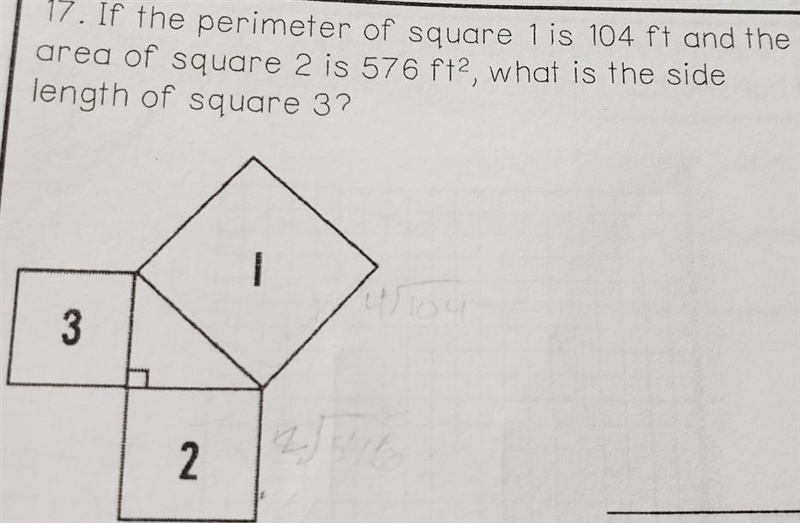 if the area of square 3 is 80 cm squared in the area of square 2 is 100 cm squared-example-1