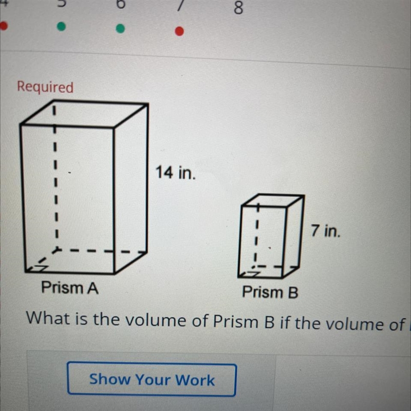 What is the volume of Prism B if the volume of Prism A is 1120 in??-example-1