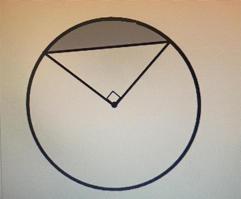 What is the area of the shaded region if the radius of the circle is 6 in.-example-1