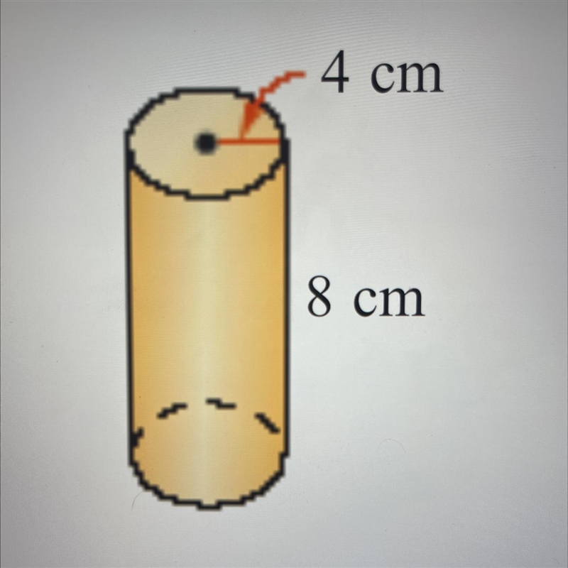 find the surface area of the cylinder. in terms of pi. SA=__cm squared. simply final-example-1