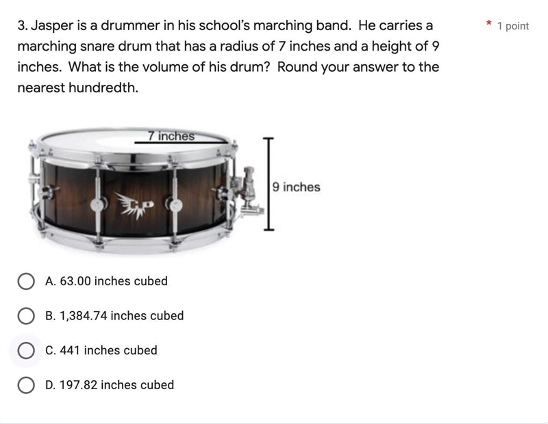 Jasper is a drummer in his school’s marching band. He carries a marching snare drum-example-1