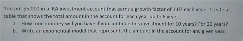 a) how much money will you have if you continue this investment for 10 years for 20 yearsb-example-1