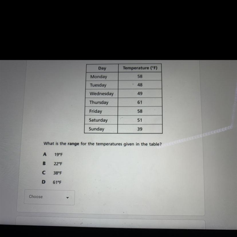 Every day at 7 A.M., Tamara recorded the outside temperature in degrees Fahrenheit-example-1