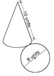 The net of a cone is shown below. What is the surface area of the cone rounded to-example-1