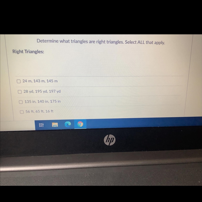 Determine what triangles are right triangles select all that apply-example-1