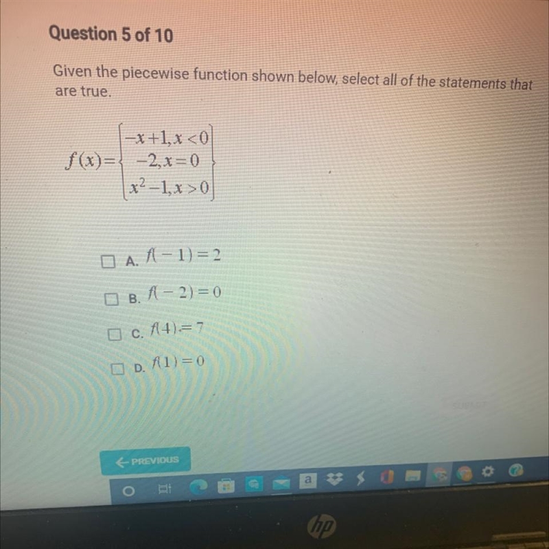 Given the price function shown below select all of the statements that are true-example-1