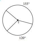 What is the measure of the angle indicated? ANSWER CHOICES 120 Degrees 155 Degrees-example-1