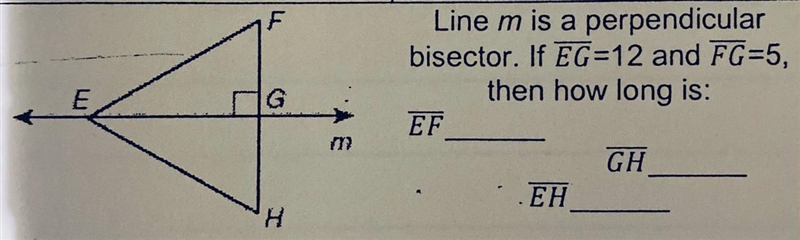 Line M is perpendicular bisector. Then how long is it-example-1