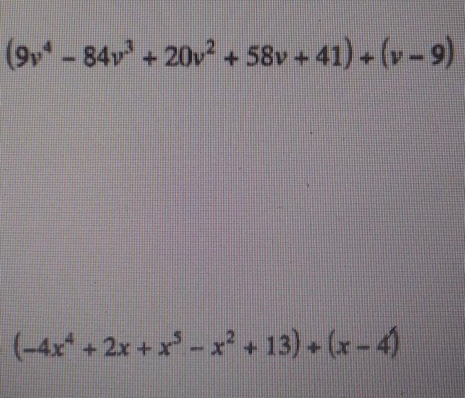 Set up the following division problems for BOTH long division and synthetic division-example-1