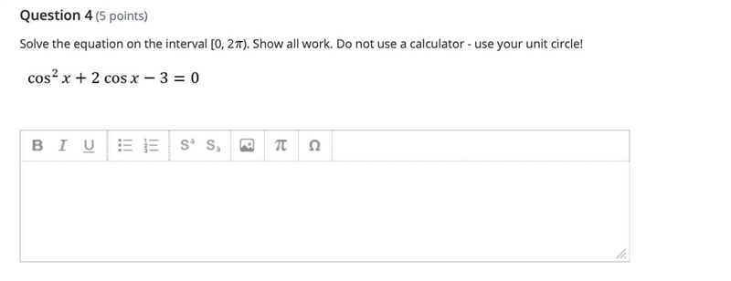 Solve the equation on the interval [0, 2\small \pi). Show all work. Do not use a calculator-example-1