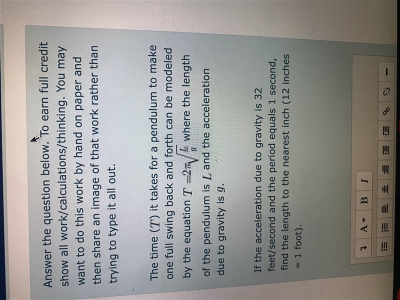 Answer the question below. To earn full credit show all work/calculations/thinking-example-1