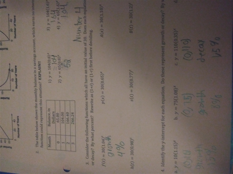 consider the following functions which all have a value of 30 does each equation represent-example-1