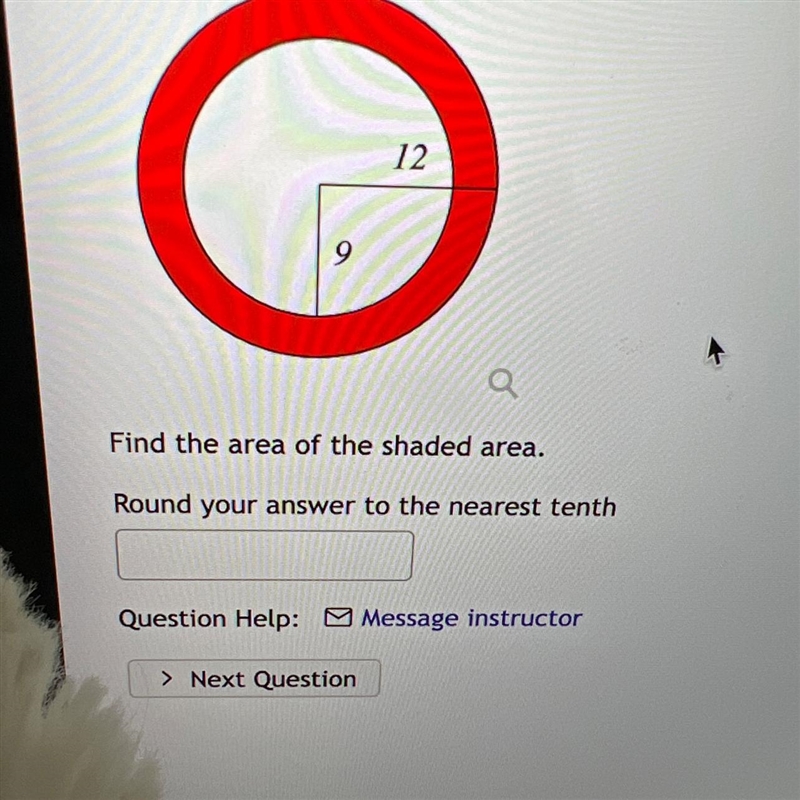 Help find the area of the shaded area!-example-1