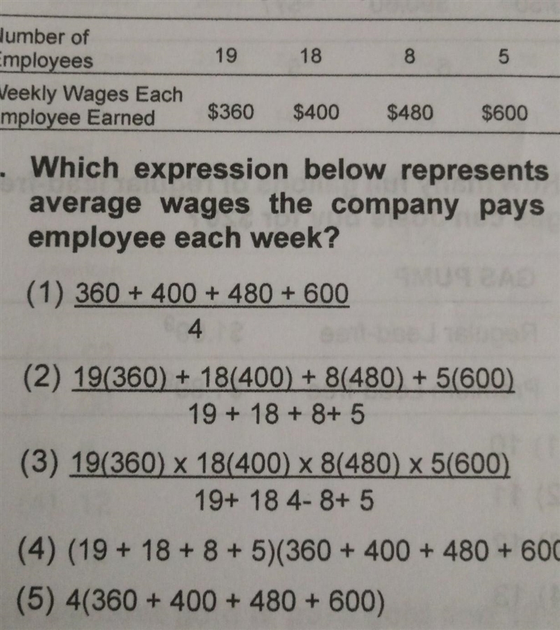 Which expression below represents the average wages the company pays per employee-example-1