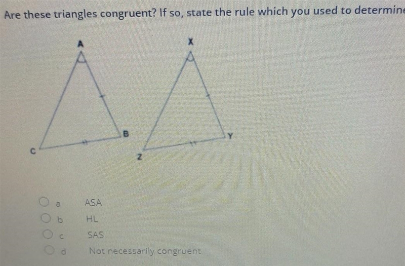 Triangle Congruence by ASA,AAS, and HL Practice Are these triangle congruent? If so-example-1