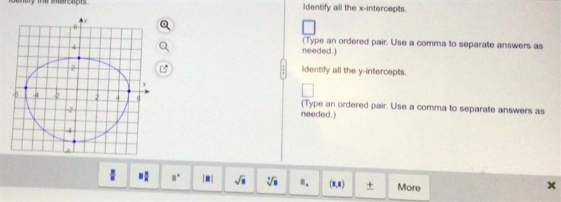 Identify the intercepts-example-1