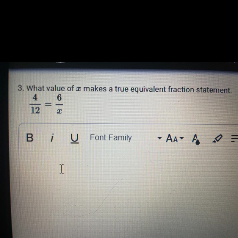 What value of x makes a true equivalent fraction statement-example-1