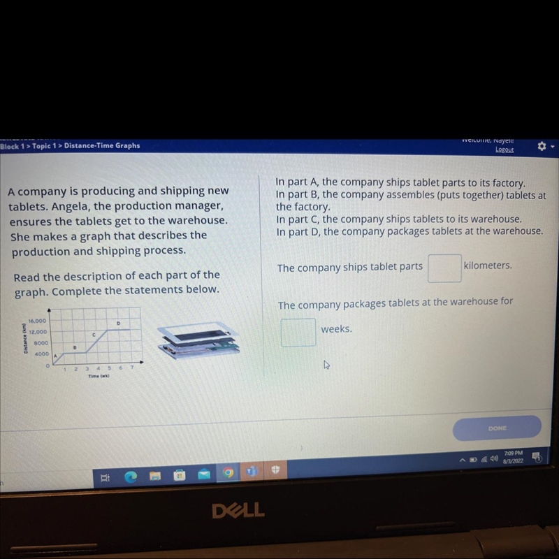 In part A, the company ships tablet parts to its factory.In part B, the company assembles-example-1