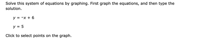 Solve this system of equations by graphing. First graph the equations, and then type-example-1