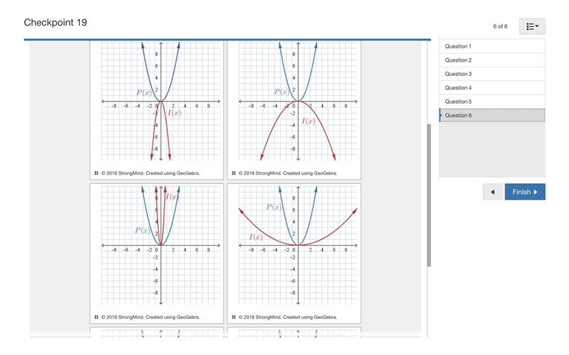 Consider the parent function P(x)=x2, a parabola that opens upward and passes through-example-2