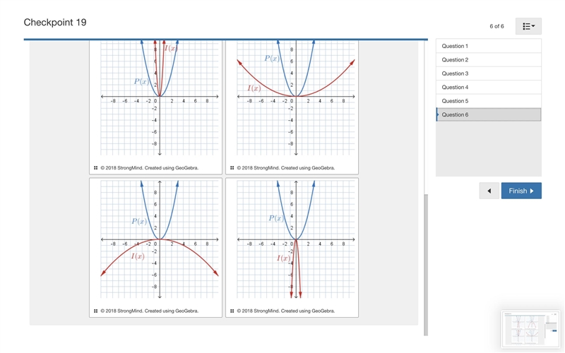 Consider the parent function P(x)=x2, a parabola that opens upward and passes through-example-3