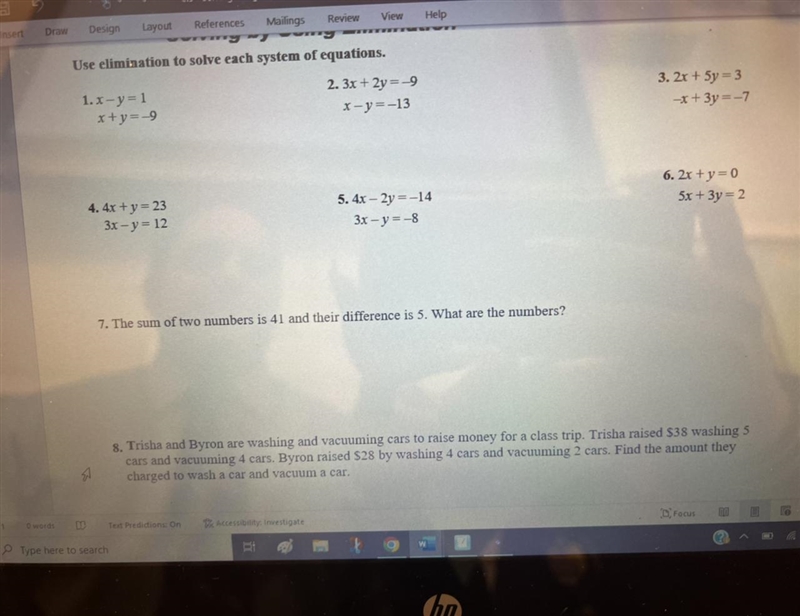 PLEASE IF ANYONE CAN HELP I HAVE 35 MINUTES LEFT 1-8 ANSWERS ONLY WILL DO THANK YOU-example-1