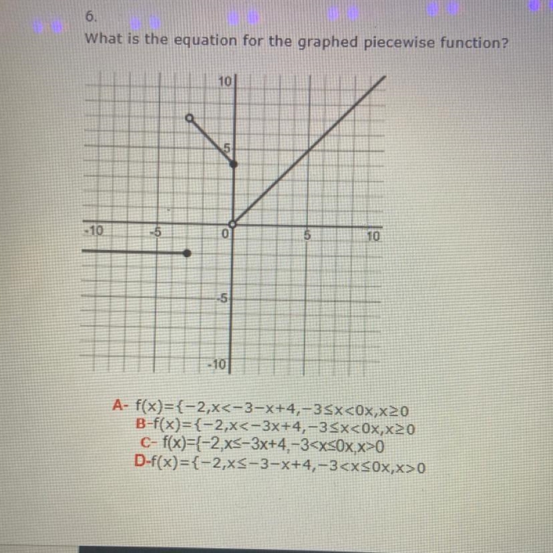 6. What is the equation for the graphed piecewise function?-example-1