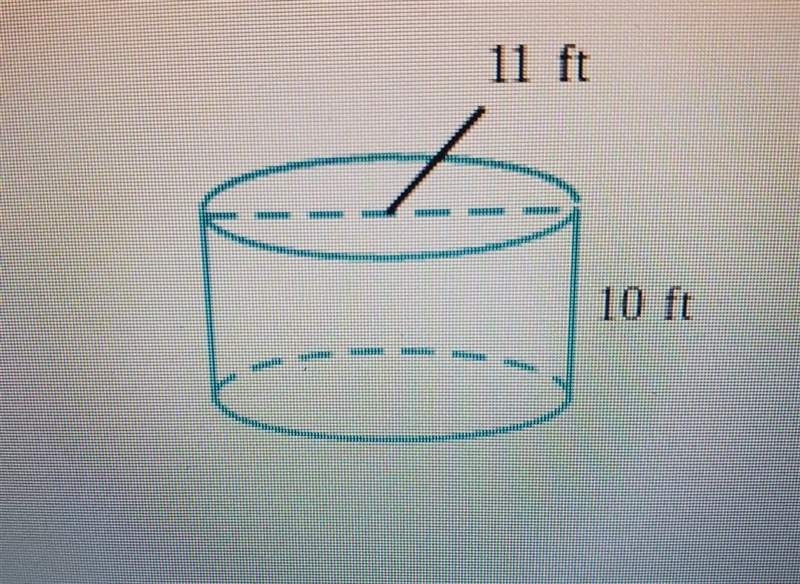 Dimeter of a cylindrical water tank is 11 ft and height is 10 ft. what is the volume-example-1