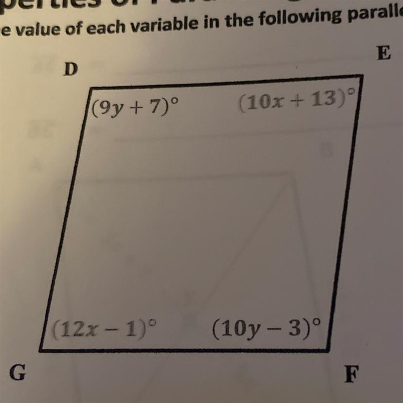 I need to find the variable in the following parrallelograms-example-1