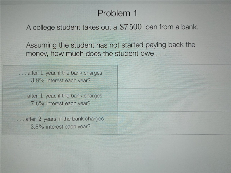 A college student takes out a $7500 loan from a bank. Assuming the student has not-example-1