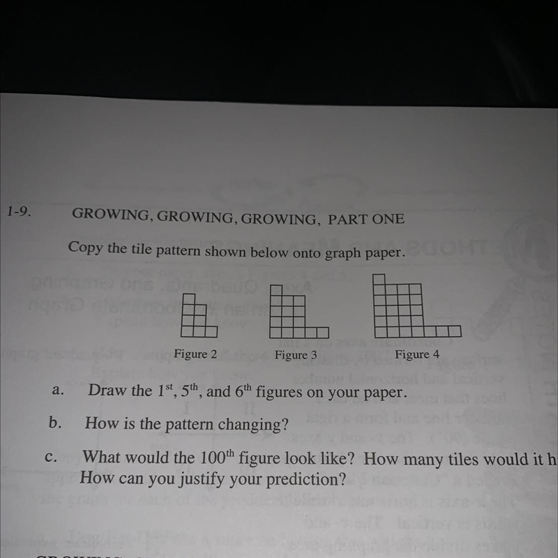 1-9.b.C.GROWING, GROWING, GROWING, PART ONECopy the tile pattern shown below onto-example-1