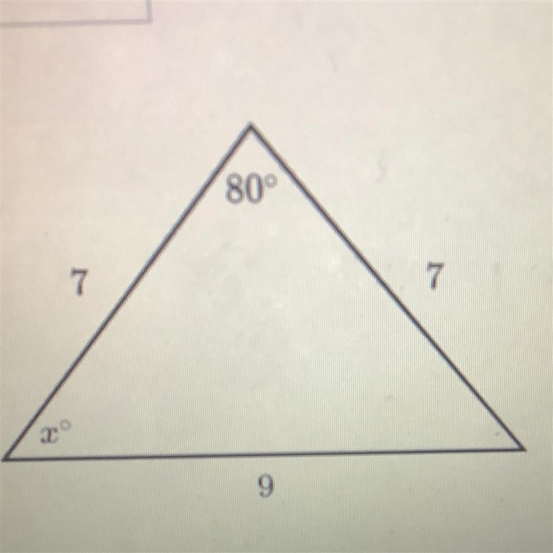 What is the Value of x in the triangle-example-1