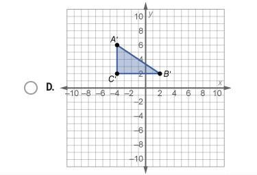 PLEASE HELP ME.!! I WILL GIVE BRAIN LIST Which graph shows the image of ΔABC after-example-2