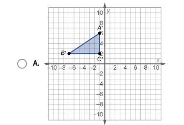 PLEASE HELP ME.!! I WILL GIVE BRAIN LIST Which graph shows the image of ΔABC after-example-4