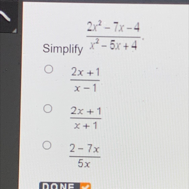 Simplify 2x^2-7x-4/x^2-example-1