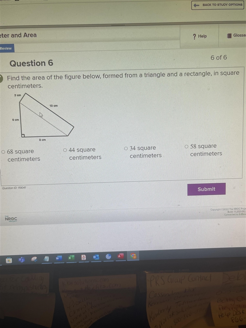 Find the area of the figure below, formed from a triangle and a rectangle, in square-example-1