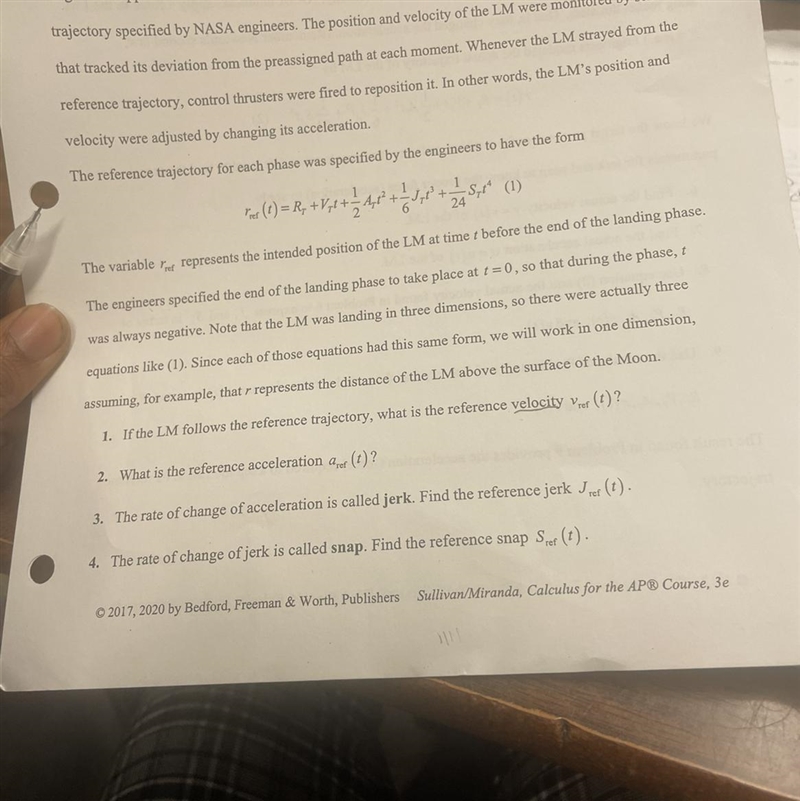 If the LM follows the reference trajectory, what is the reference velocity vref (t-example-1