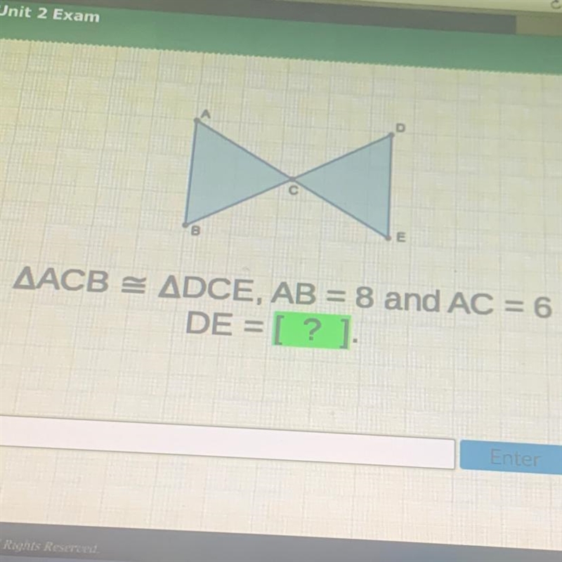 AACB = ADCE, AB = 8 and AC = 6DE = [ ? 1-example-1