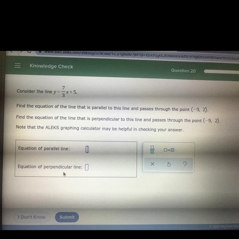 7Consider the line y= 5x+5.$*+5.Find the equation of the line that is parallel to-example-1