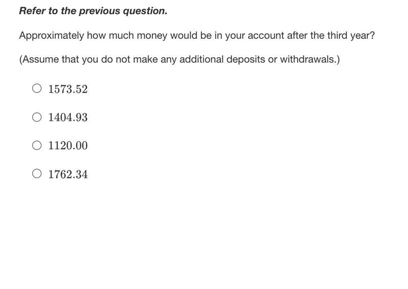 Refer to the previous question.Approximately how much money would be in your account-example-1