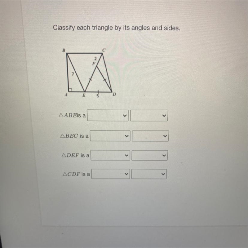 I really need help with thisAvailable Choices:Acute TriangleEquiangular TriangleObtuse-example-1