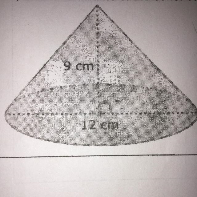 Find the Volume of the cone-example-1