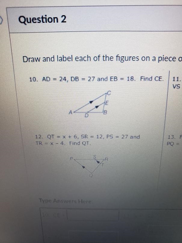 AD is 24 , DB is 27 and EB is 18 , Find CE-example-1